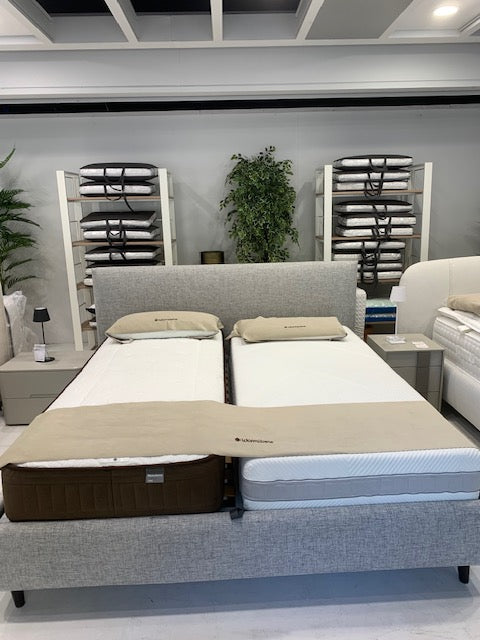 Letto Plain Imbottito Grigio con Contenitore — Muud Lugano arredo di design