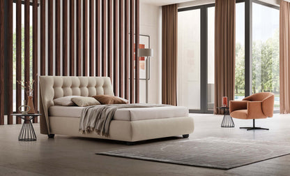 Letto Guscio Trapuntato Stile Capitonné
